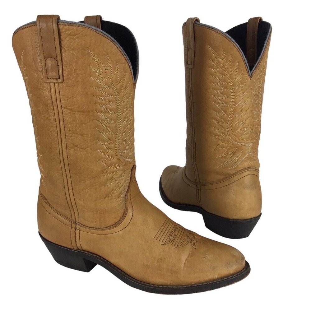 Laredo Abby Collection 51080 Walnut Tan Leather Cowgirl Cowboy Rodeo Boots 9M